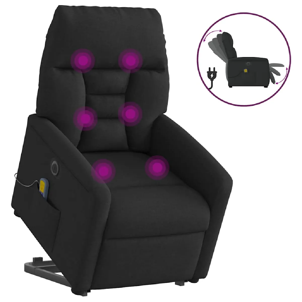 vidaXL Fauteuil de massage électrique Tissu - vue 2