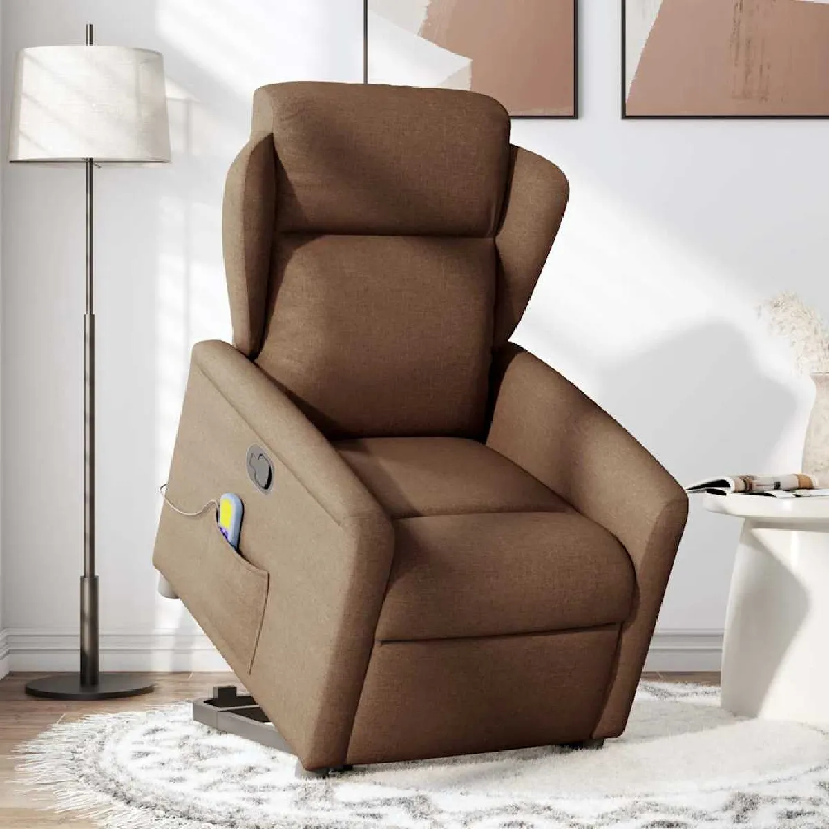 Non Communiqué Marron Vidaxl Fauteuil De Massage, Relaxation Tissu - Image 3