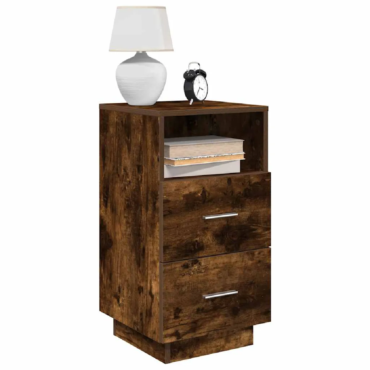 VIDAXL Table de Chevet Chêne fumé