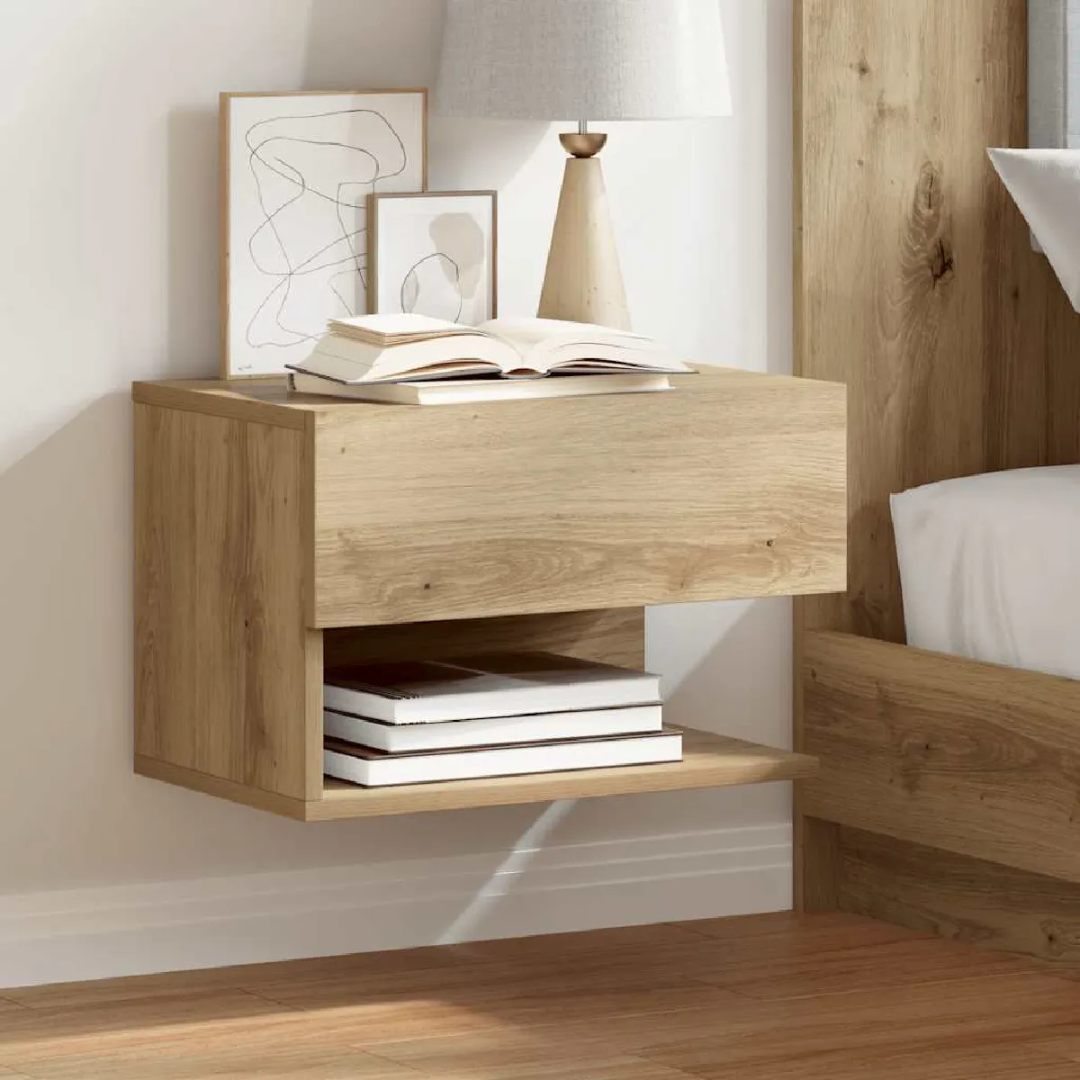 Vidaxl Tables De Chevet Murales 2 Pcs - Chêne Artisanal