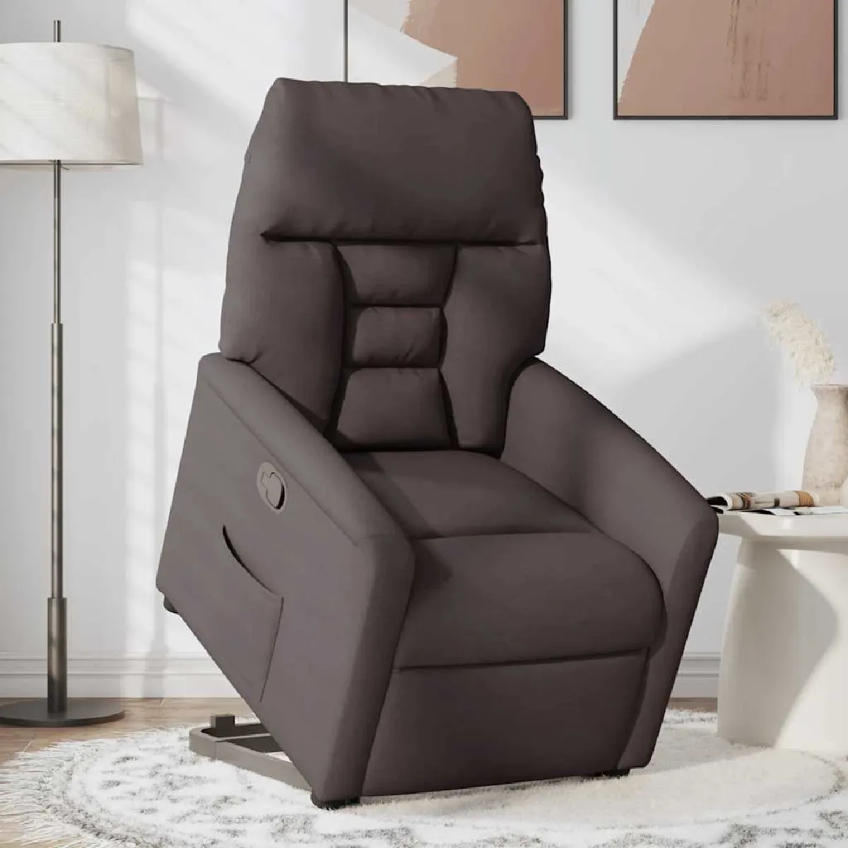 Vidaxl Marron Fauteuil Inclinable Foncé Tissu - Image 3