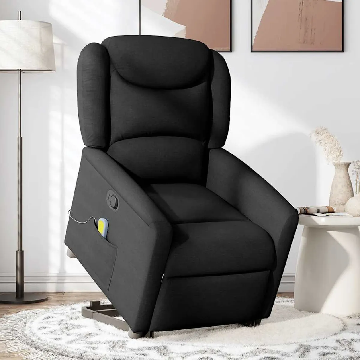 Non Communiqué Noir Vidaxl Fauteuil De Massage, Relaxation Tissu - Image 3