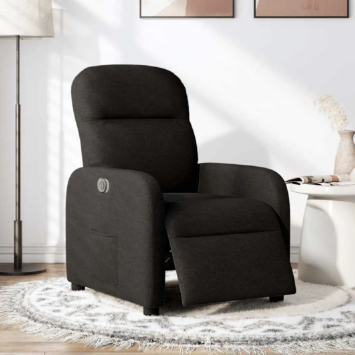 Non Communiqué Noir Vidaxl Fauteuil Réglable Électrique Tissu - Image 2