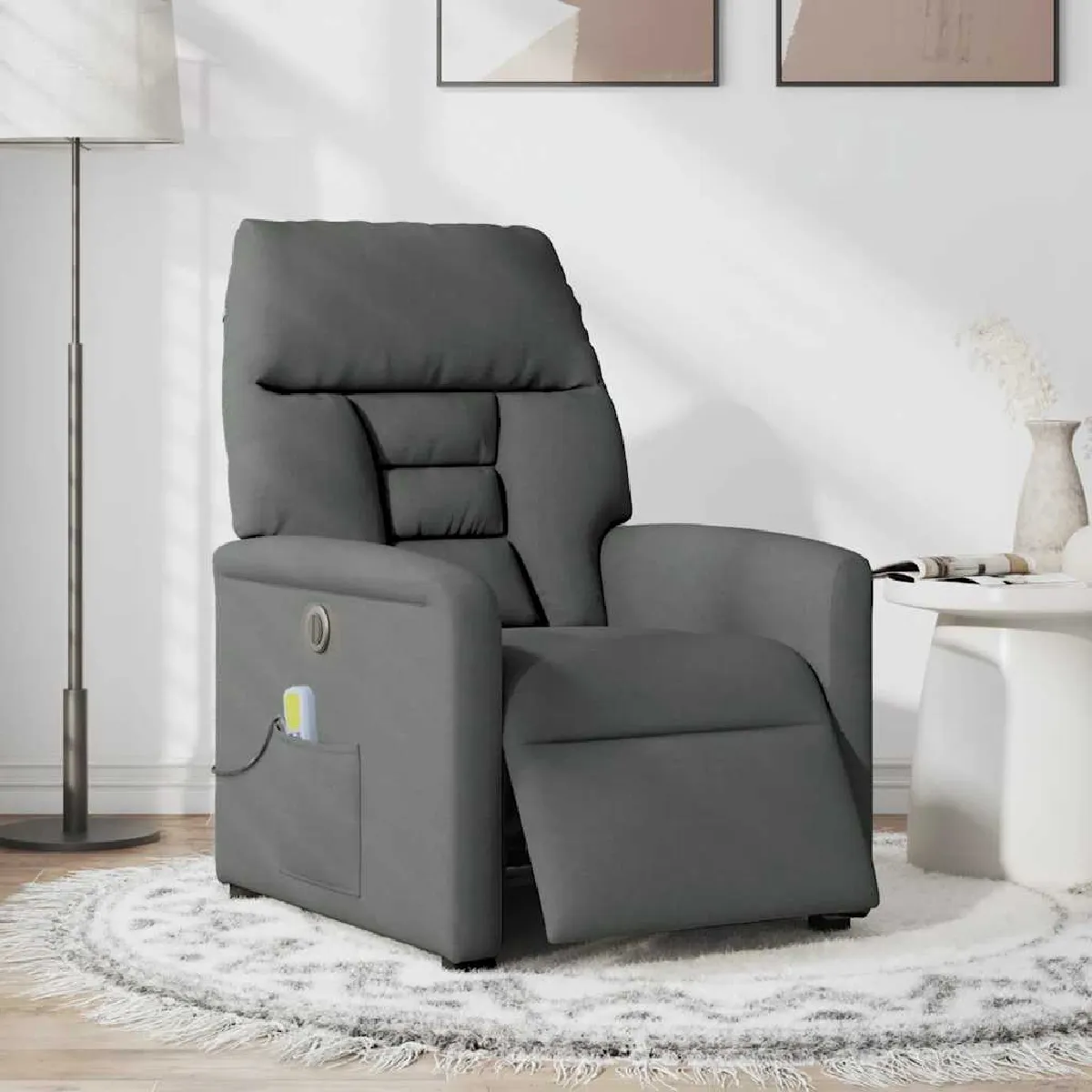 Vidaxl Gris Fauteuil Inclinable Électrique Foncé