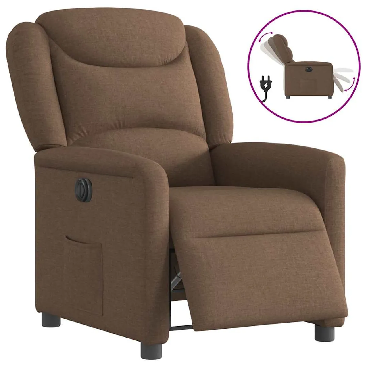VidaXL Fauteuil inclinable électrique - Marron