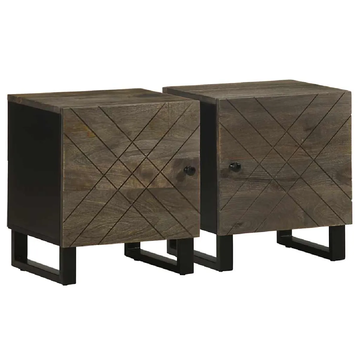 Vidaxl Noir Tables De Chevet 2 Pcs