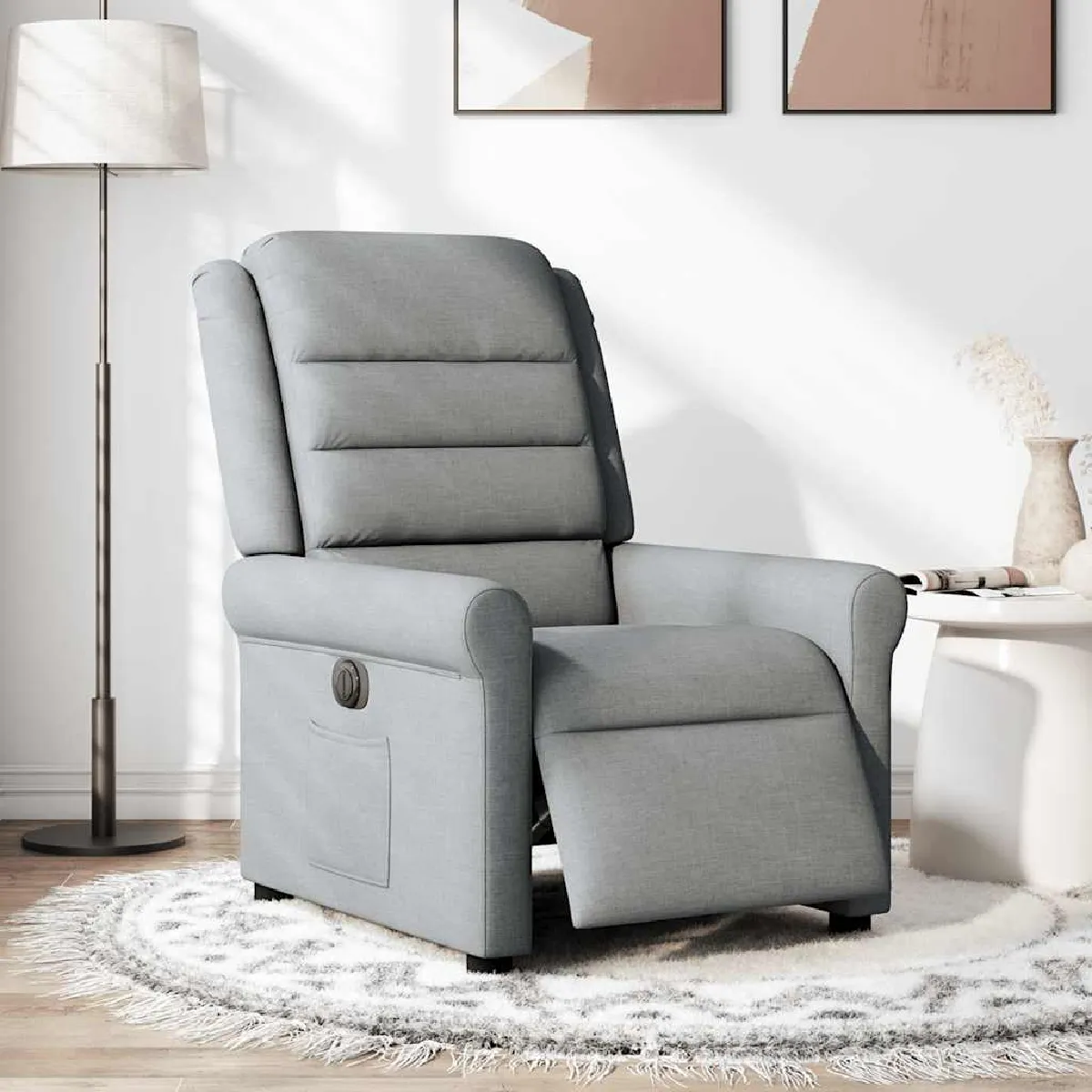Vidaxl Gris/Clair Fauteuil Électrique Réglable Tissu - Image 2