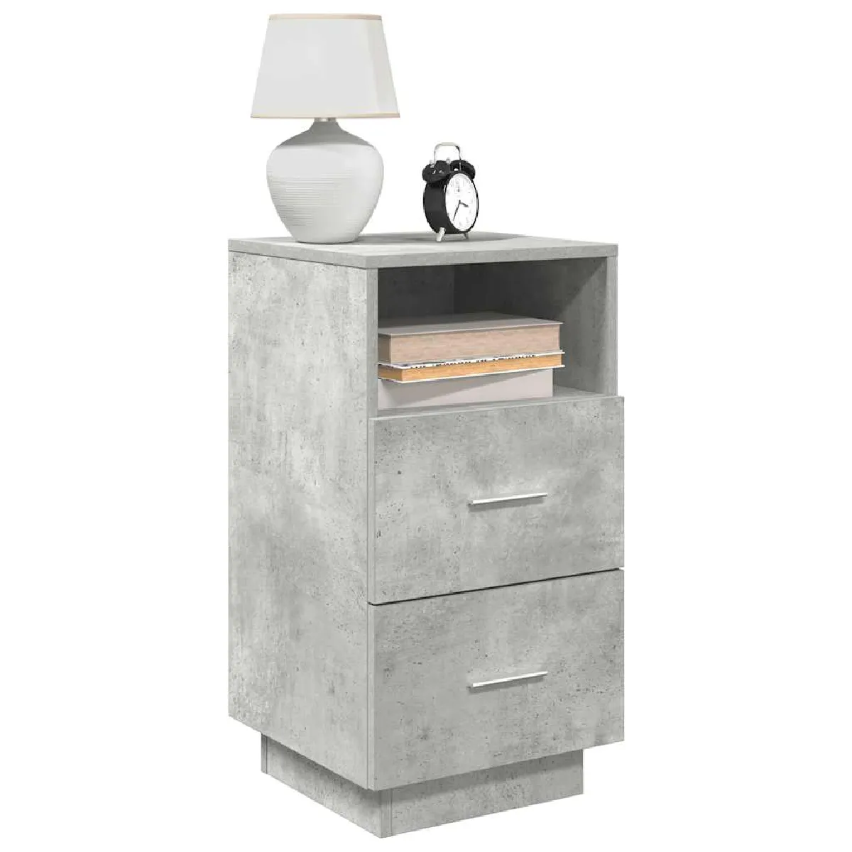 Vidaxl Gris Tables De Chevet 2 Pcs - Béton