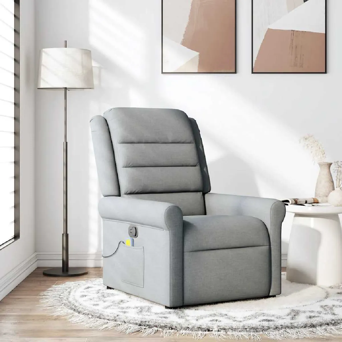 Vidaxl Gris/Clair Fauteuil De Massage Inclinable