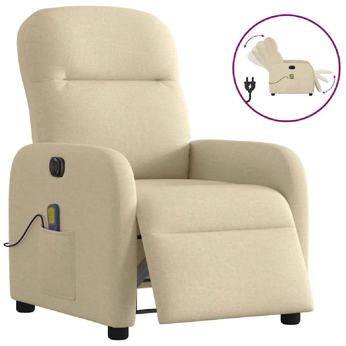 Vidaxl Fauteuil De Massage Électrique - Crème