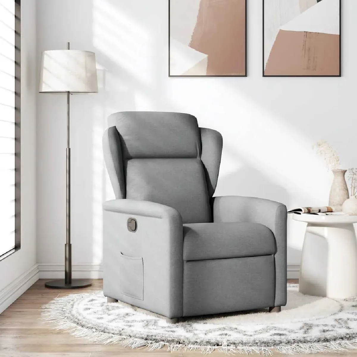 Non Communiqué Gris Vidaxl Fauteuil Réglable Tissu Clair - Image 3