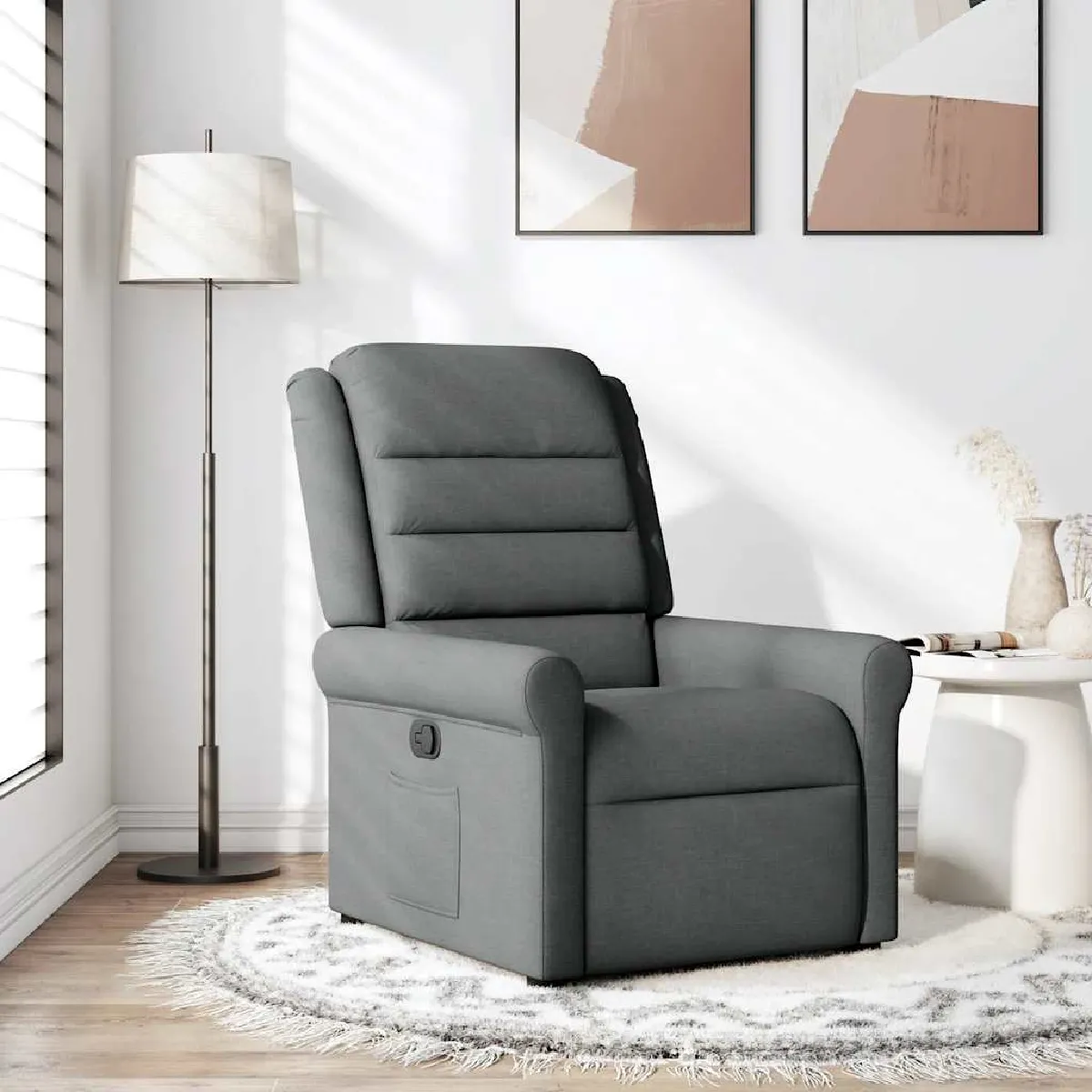 Non Communiqué Gris Vidaxl Fauteuil Réglable Tissu Foncé - Image 3