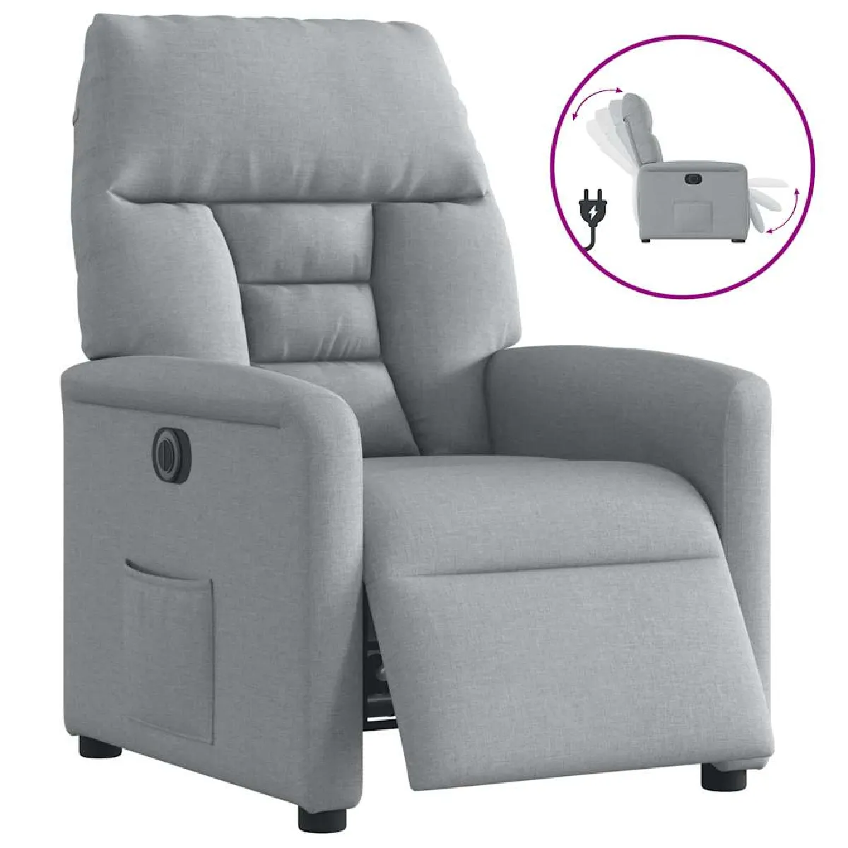 Vidaxl Gris/Clair Fauteuil Inclinable Électrique