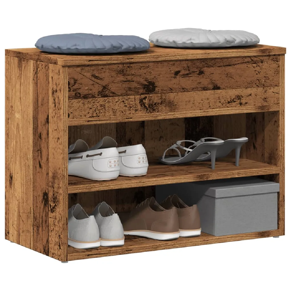 VidaXL Banc à chaussures Vieux bois - vue 7