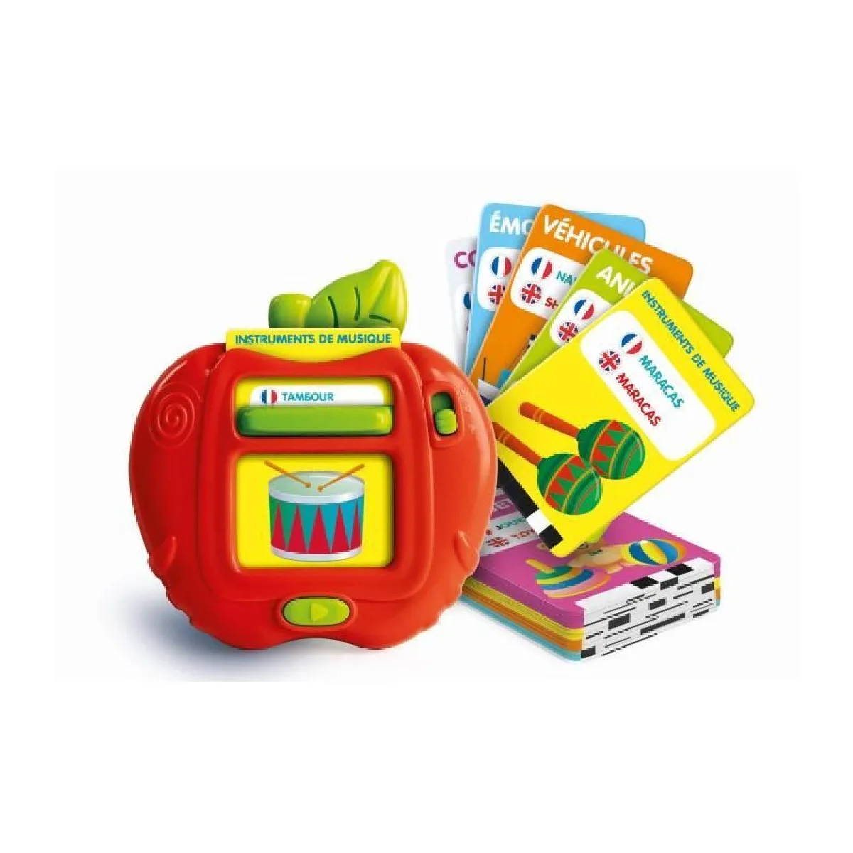 CLEMENTONI Mes 100 premiers mots Bilingue Jouets éducatifs 2 modes de jeux : Quiz et découverte Sons et comptines