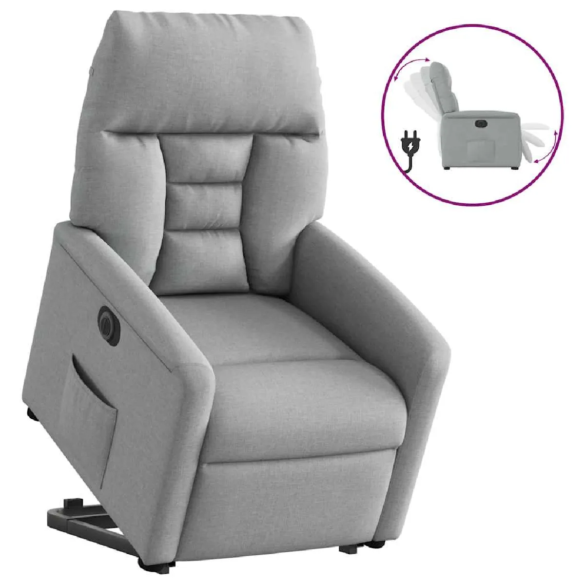 Vidaxl Gris/Clair Fauteuil Inclinable Électrique