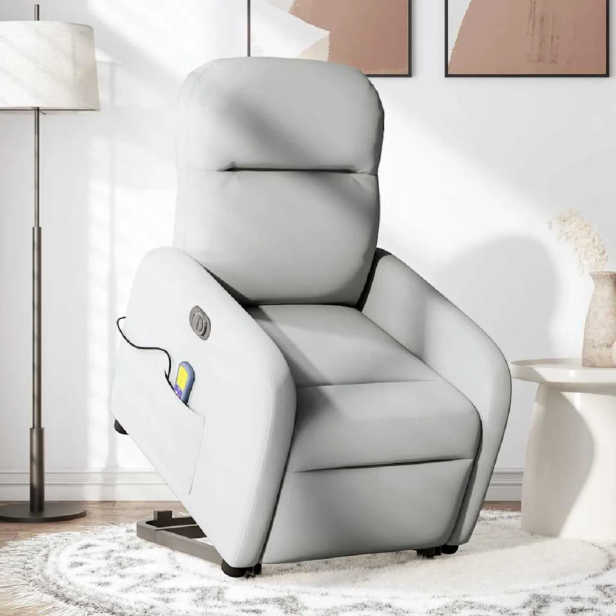 vidaXL - Fauteuil de relaxation - Électrique - Inclinable - Massage - Gris - Image 3