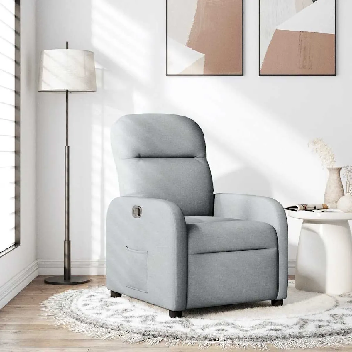 Non Communiqué Gris Vidaxl Fauteuil Réglable Tissu Clair - Image 3