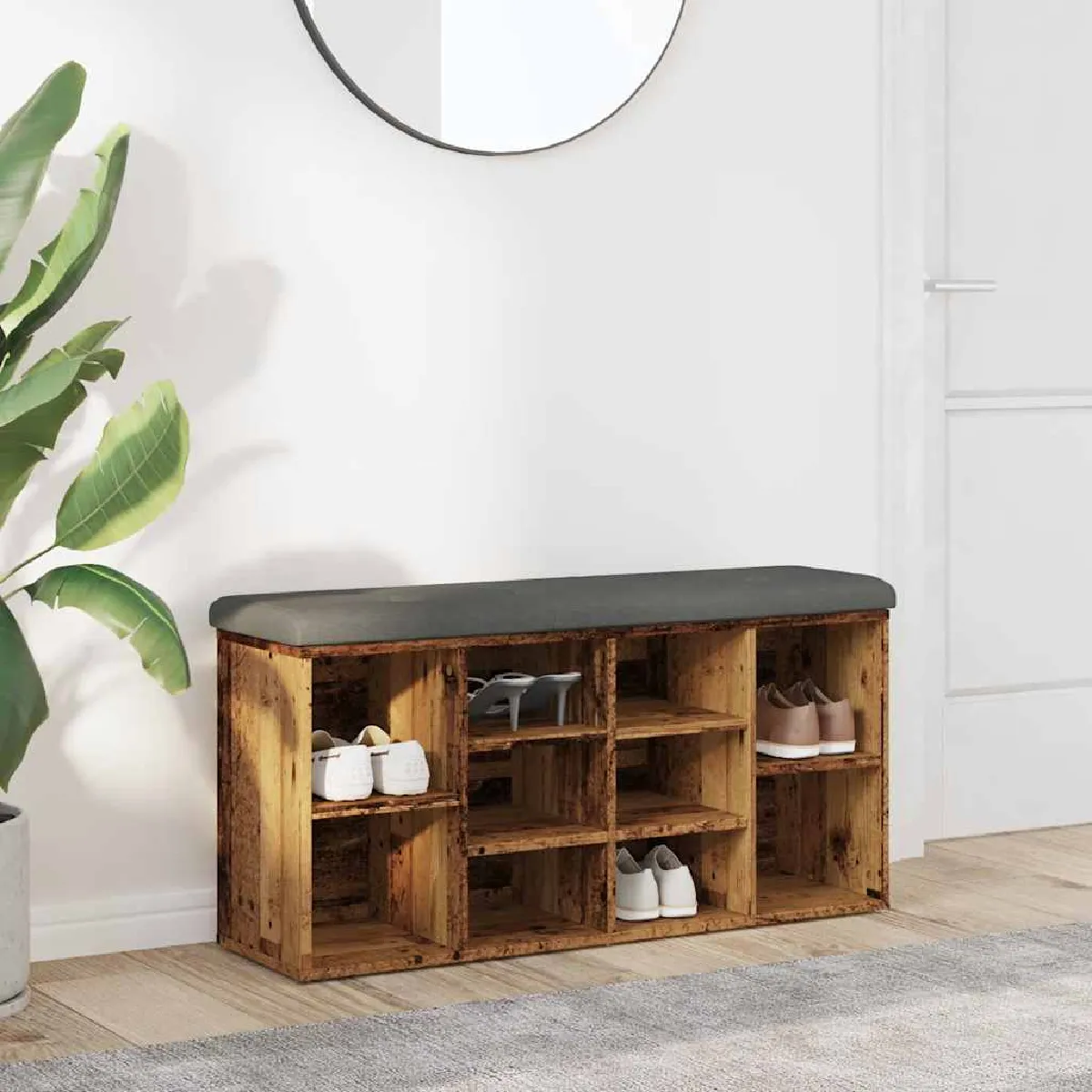 VidaXL Banc à chaussures Vieux bois - vue 6