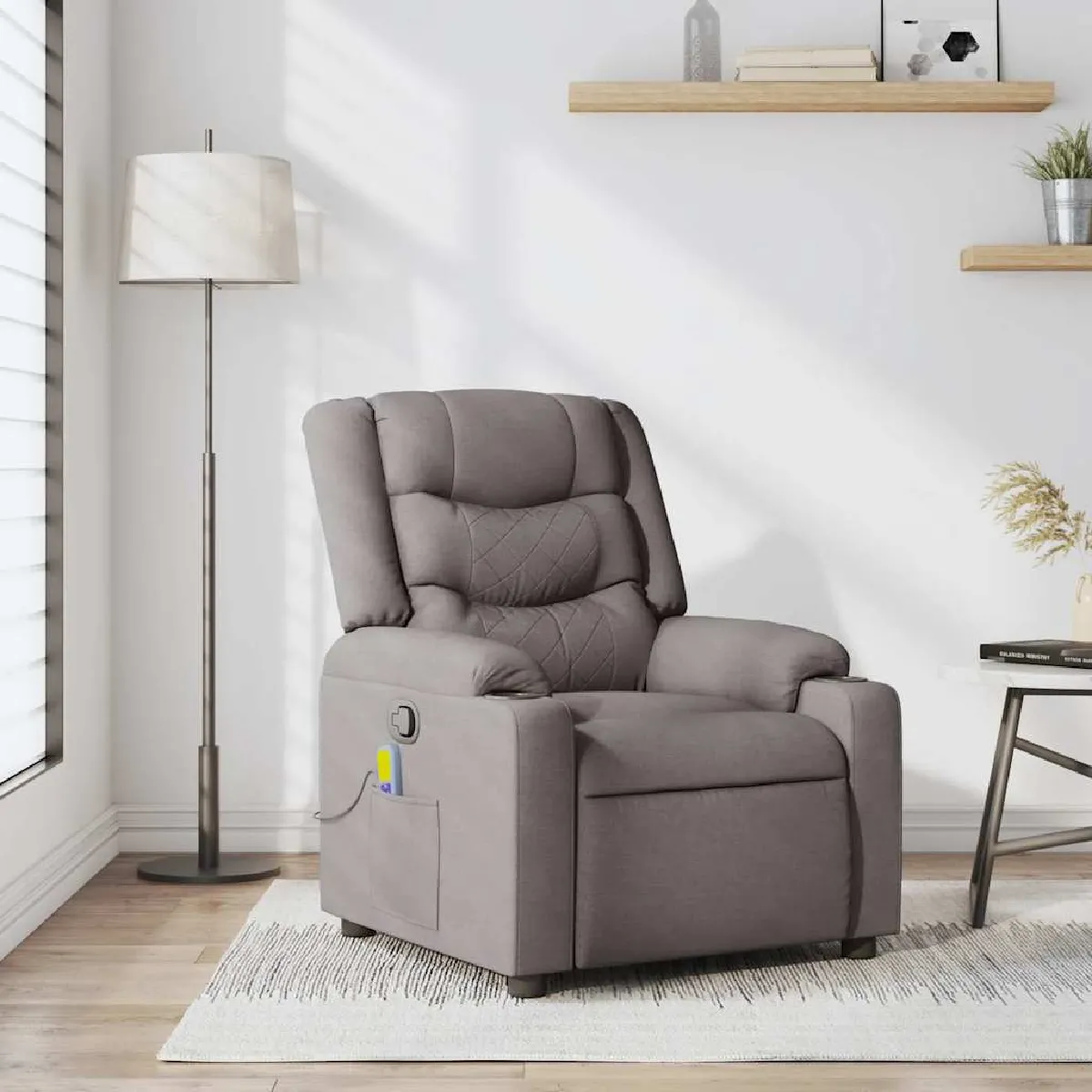 vidaXL Fauteuil de massage inclinable Tissu - vue 6