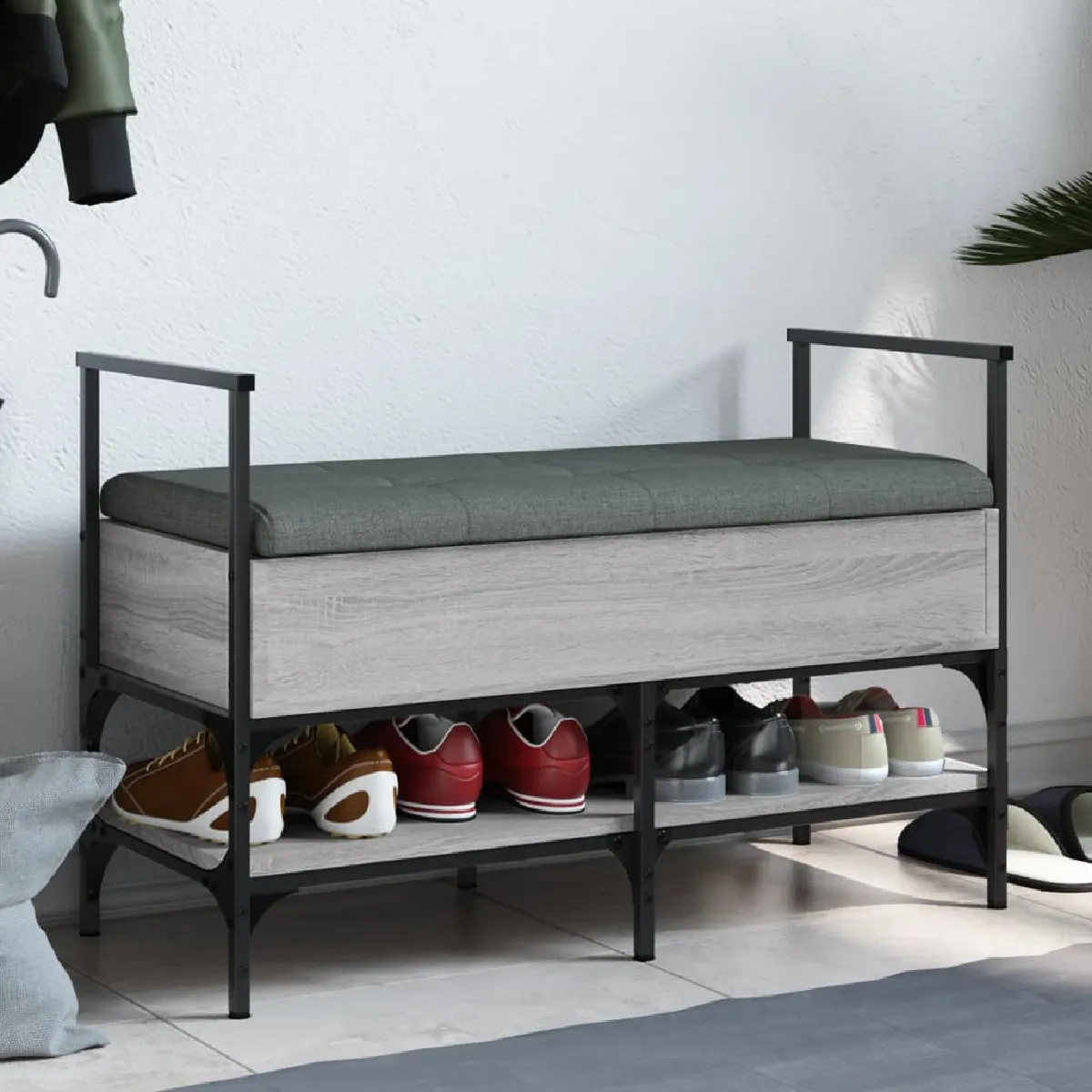 Vidaxl Gris Banc À Chaussures - Sonoma