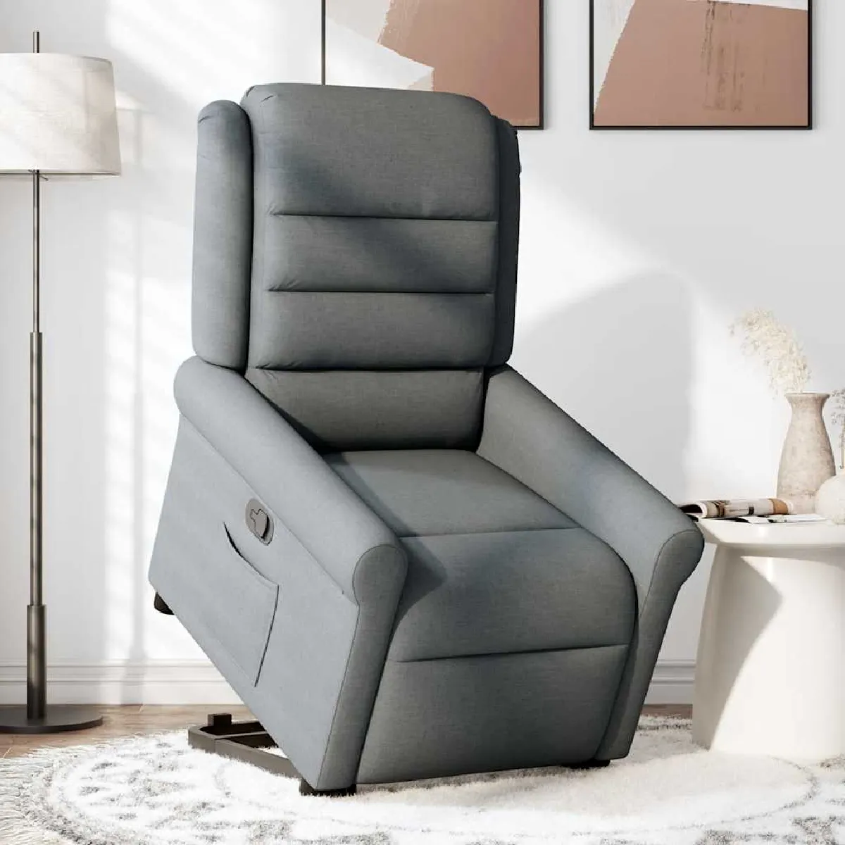 VIDAXL - Fauteuil de relaxation - Inclinable - Gris - Image 3