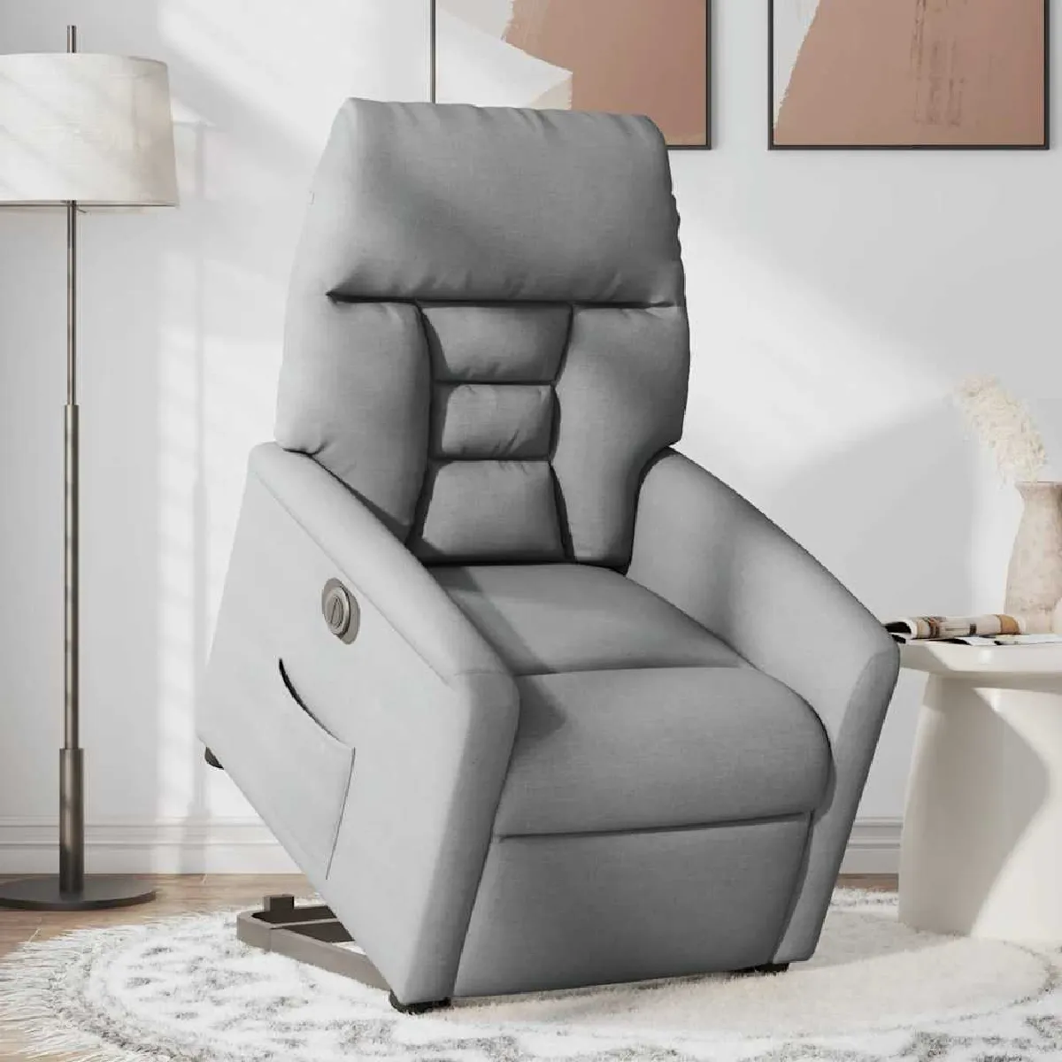 Vidaxl Gris/Clair Fauteuil Inclinable Électrique Tissu - Image 3