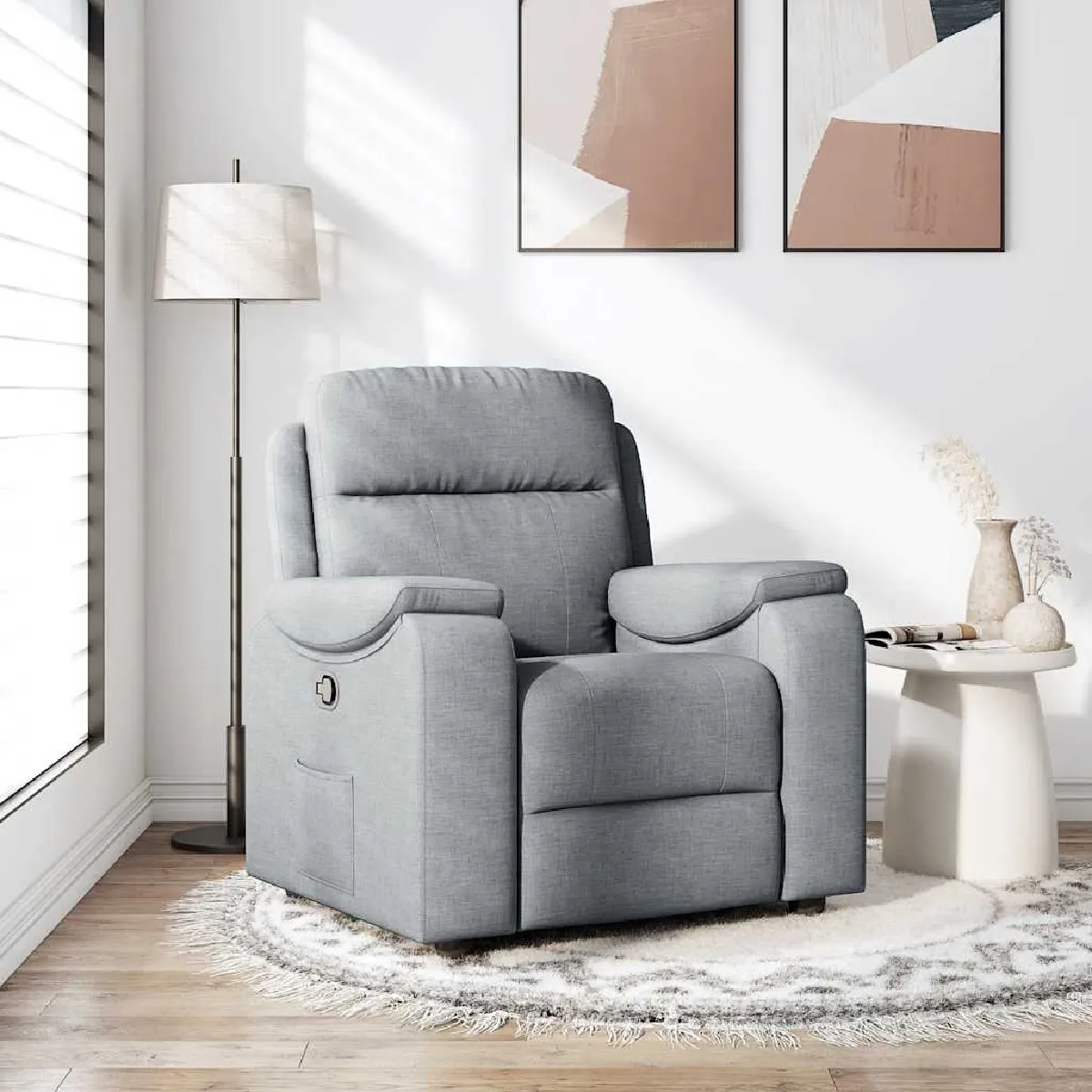 Non Communiqué Gris Vidaxl Fauteuil Réglable Tissu Clair - Image 2