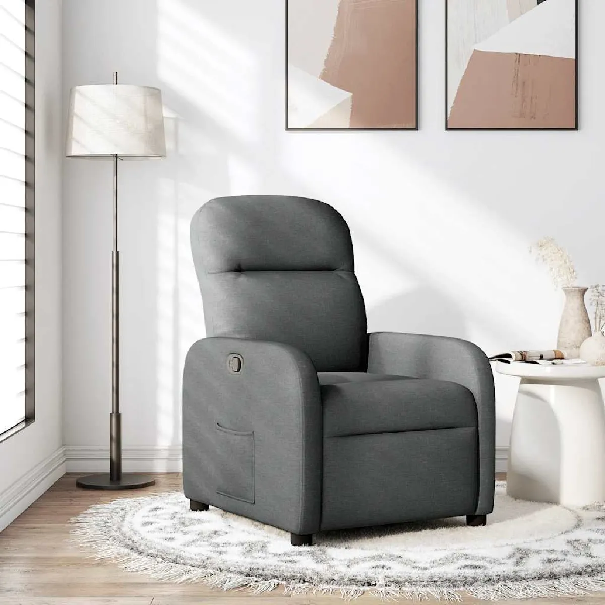 Non Communiqué Gris Vidaxl Fauteuil Réglable Tissu Foncé - Image 3