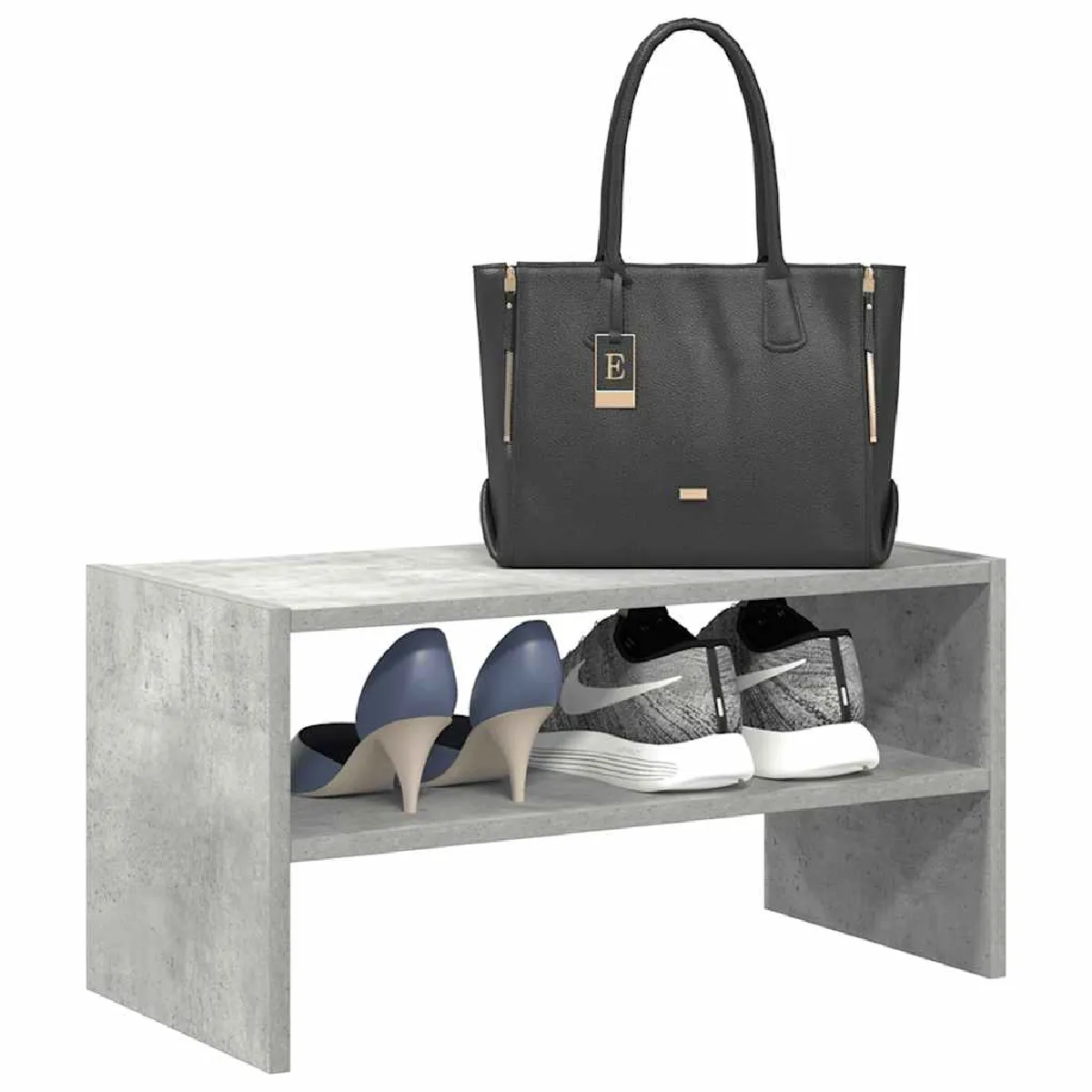 vidaXL Étagère à chaussures empilable - Gris béton