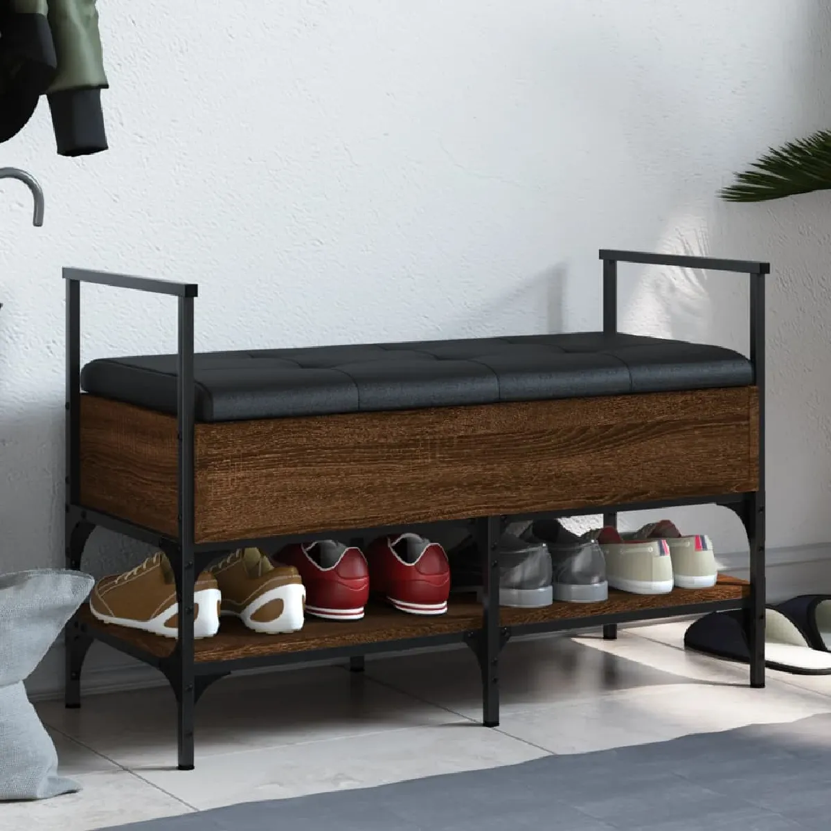 VidaXL Banc à chaussures Chêne - vue 3