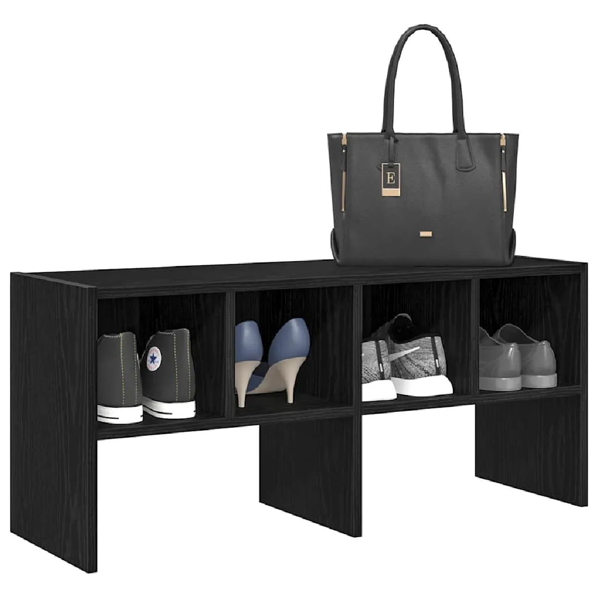 vidaXL Étagère à chaussures chêne noir