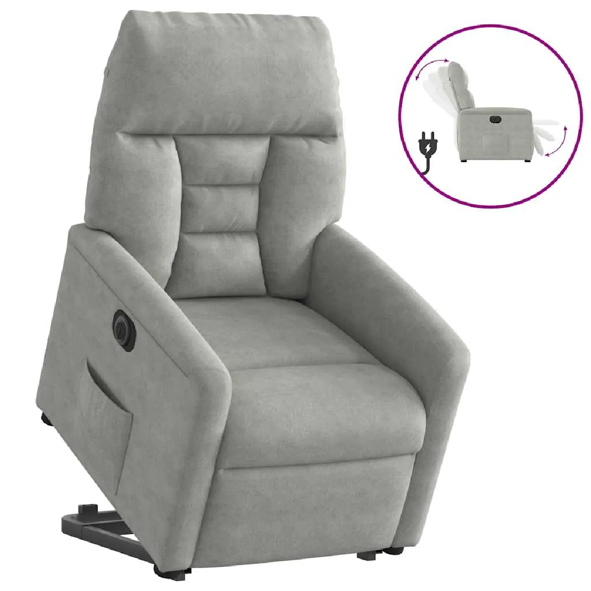 Vidaxl Gris/Clair Fauteuil Inclinable Électrique