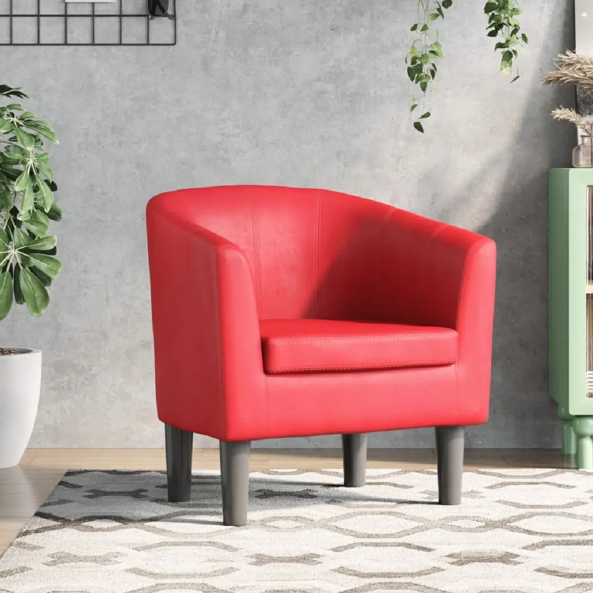 Non Communiqué Rouge Vidaxl Fauteuil Similicuir356490 - Image 3