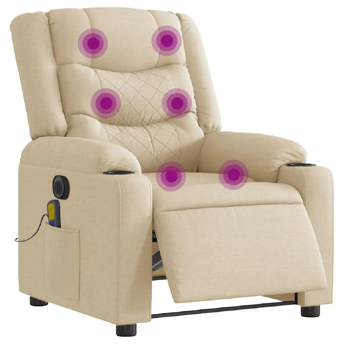 VidaXL Fauteuil de massage Crème - vue 5