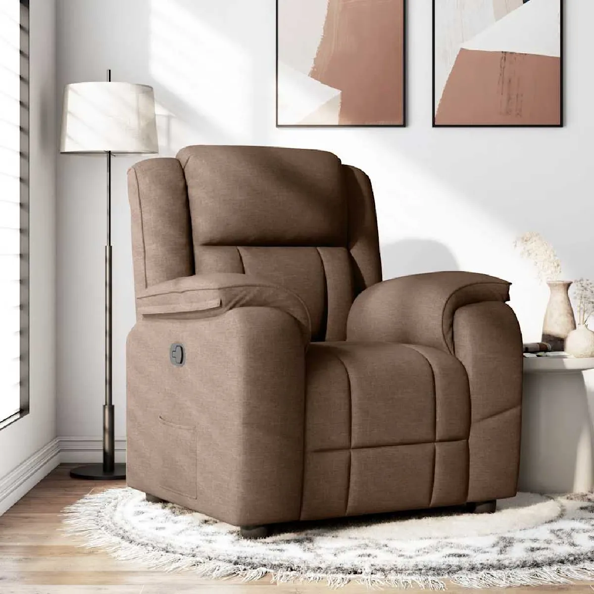 Vidaxl Marron Fauteuil Inclinable - Tissu