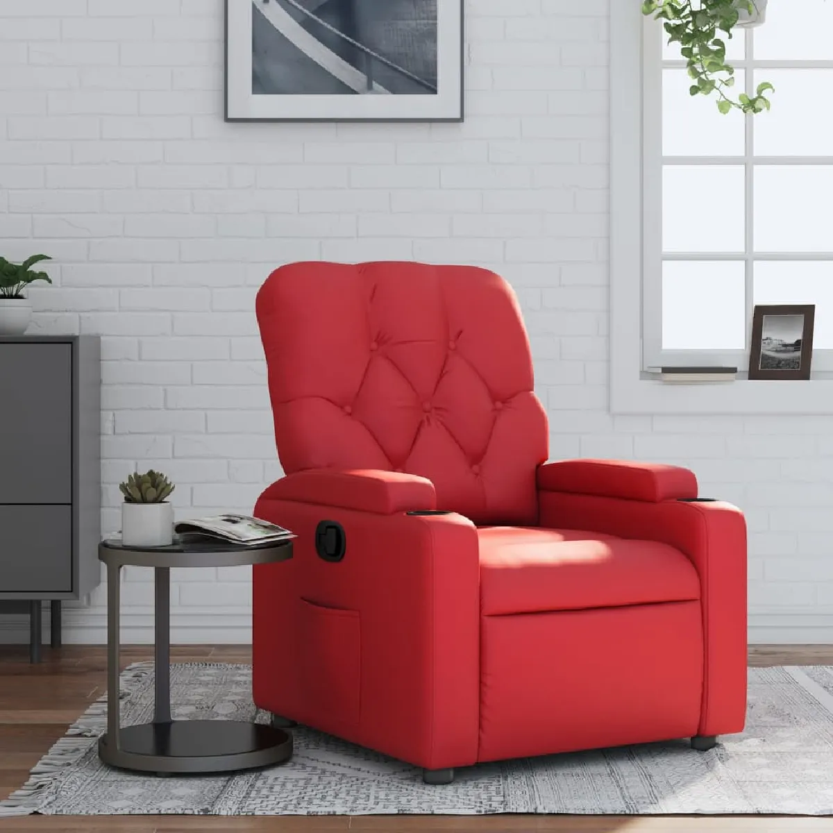 Vidaxl Rouge Fauteuil Inclinable Similicuir