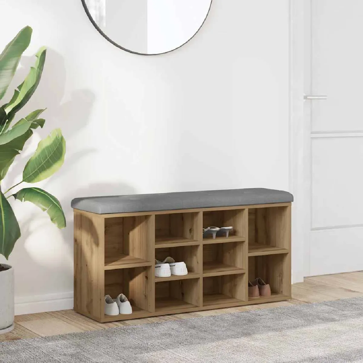 vidaXL Banc à chaussures Chêne artisanal - vue 3