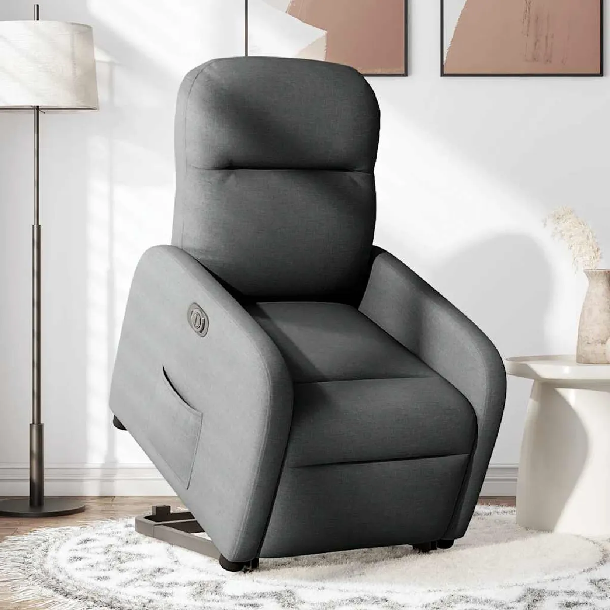 Non Communiqué Gris Vidaxl Stoel Électrique Réglable Tissu Foncé - Image 3
