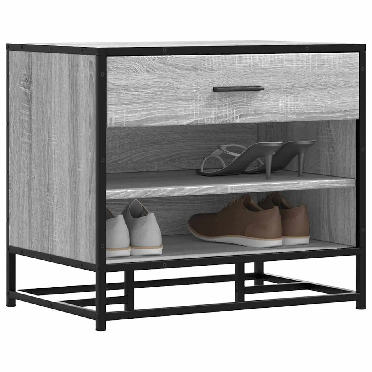 Vidaxl Gris Banc À Chaussures Sonoma