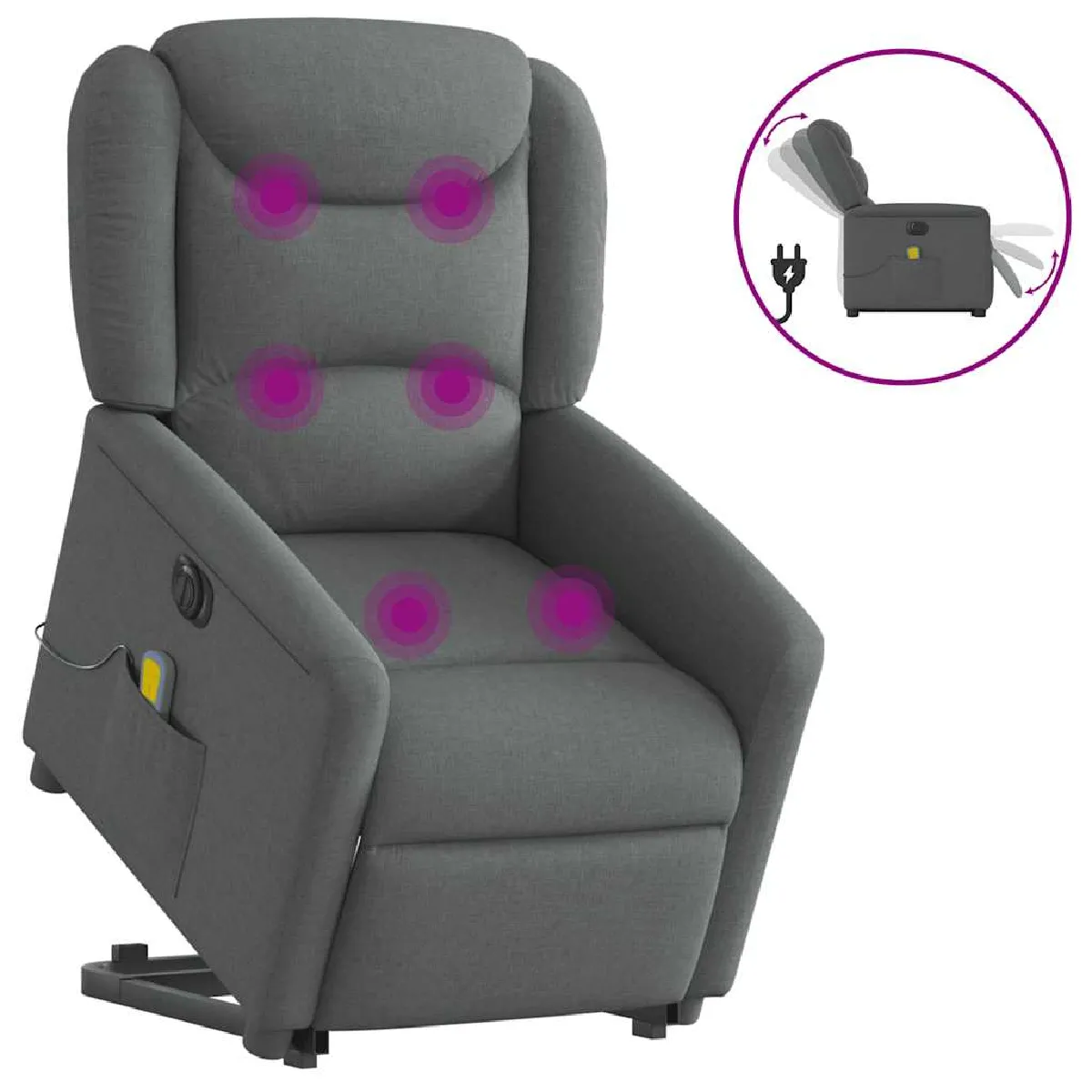 vidaXL Fauteuil inclinable de massage électrique