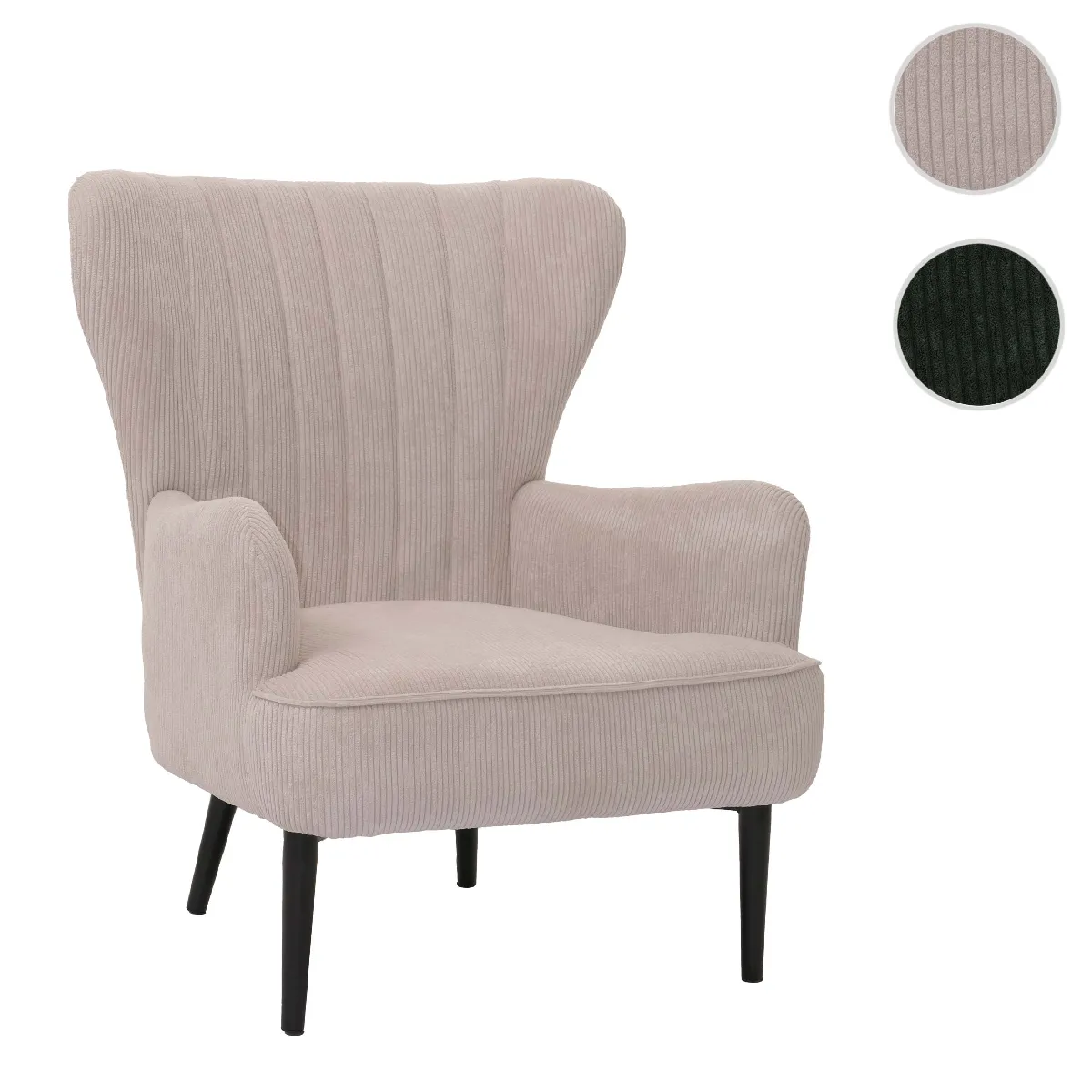 Mendler Beige Fauteuil Velours