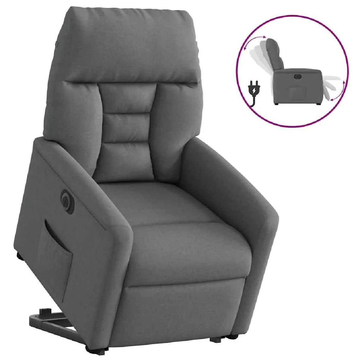 Vidaxl Gris Fauteuil Électrique - Foncé