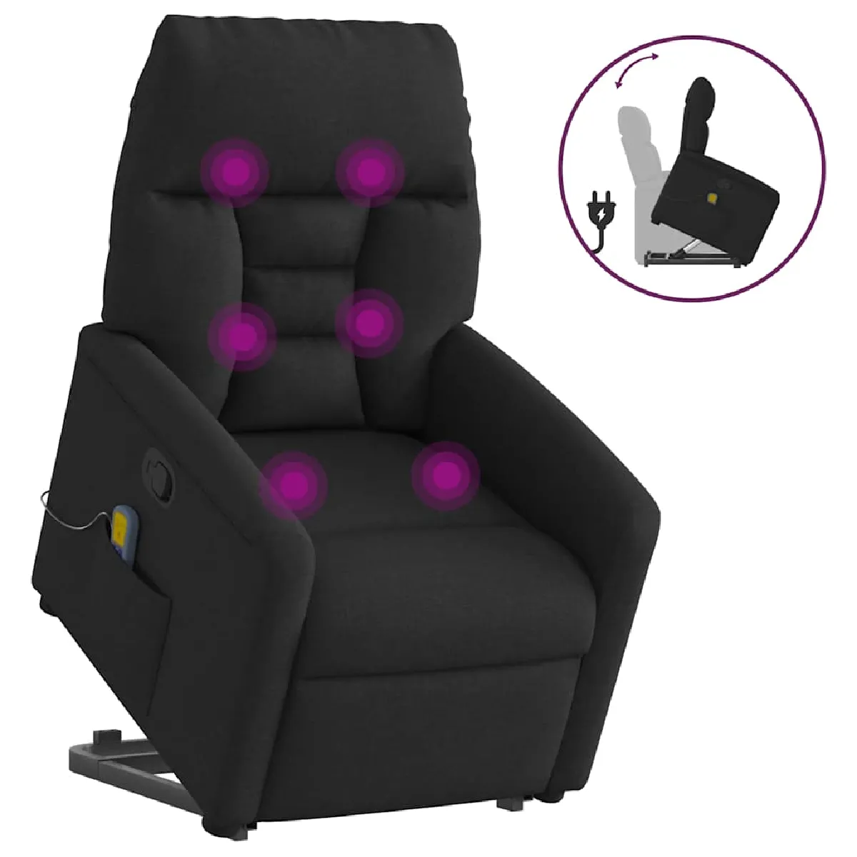 vidaXL Fauteuil de massage inclinable Tissu - vue 7