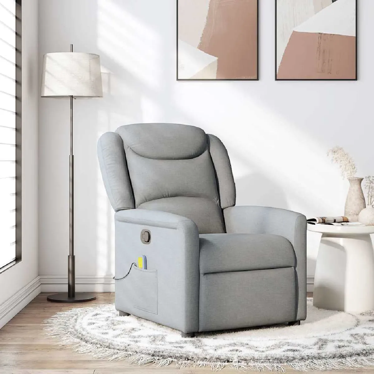 Vidaxl Gris/Clair Fauteuil De Massage Inclinable