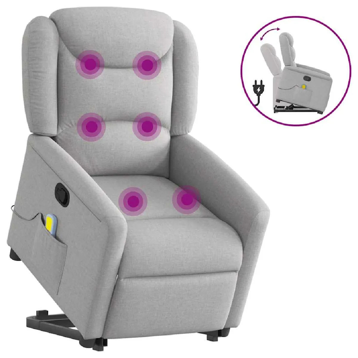 Vidaxl Gris Fauteuil Massage Électrique - Nuage
