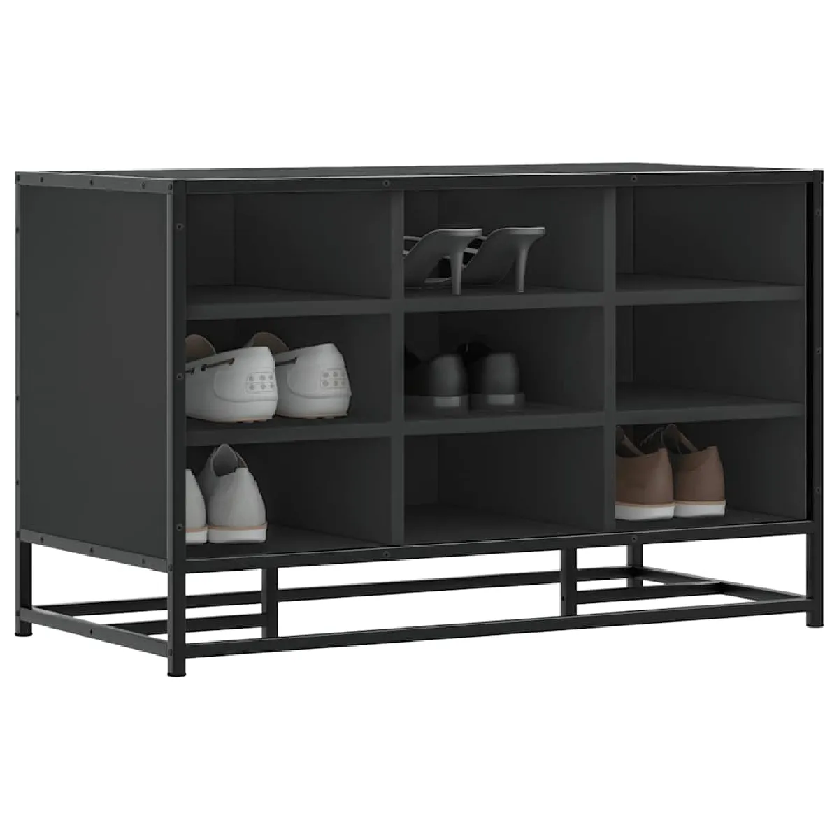 VIDAXL - Banc à chaussures - 84x40x53,5 cm - Noir - Image 2