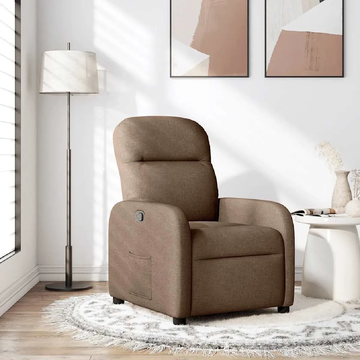 VidaXL Fauteuil inclinable - Marron Tissu