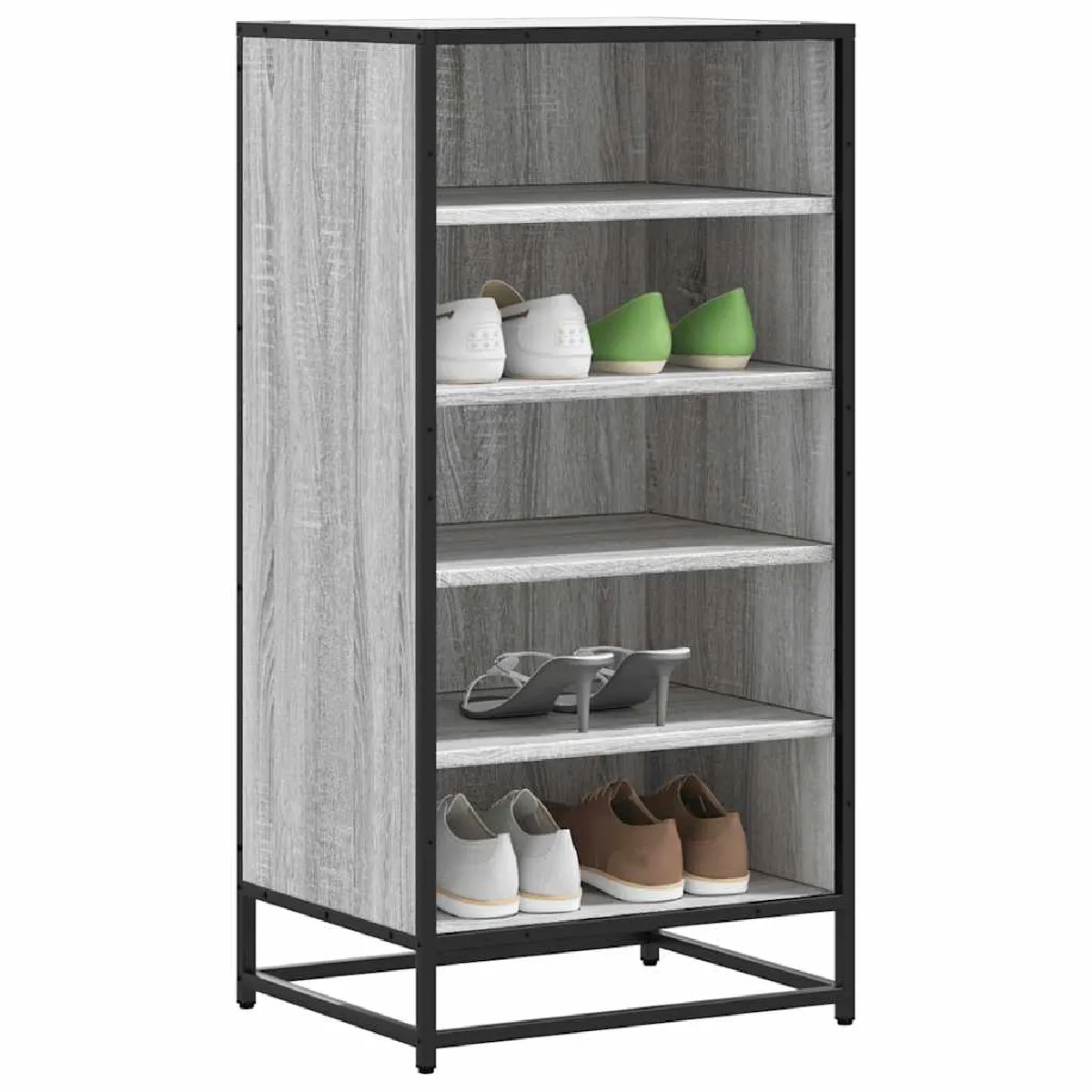 vidaXL Étagère à chaussures sonoma gris - 48x38x97.5 cm
