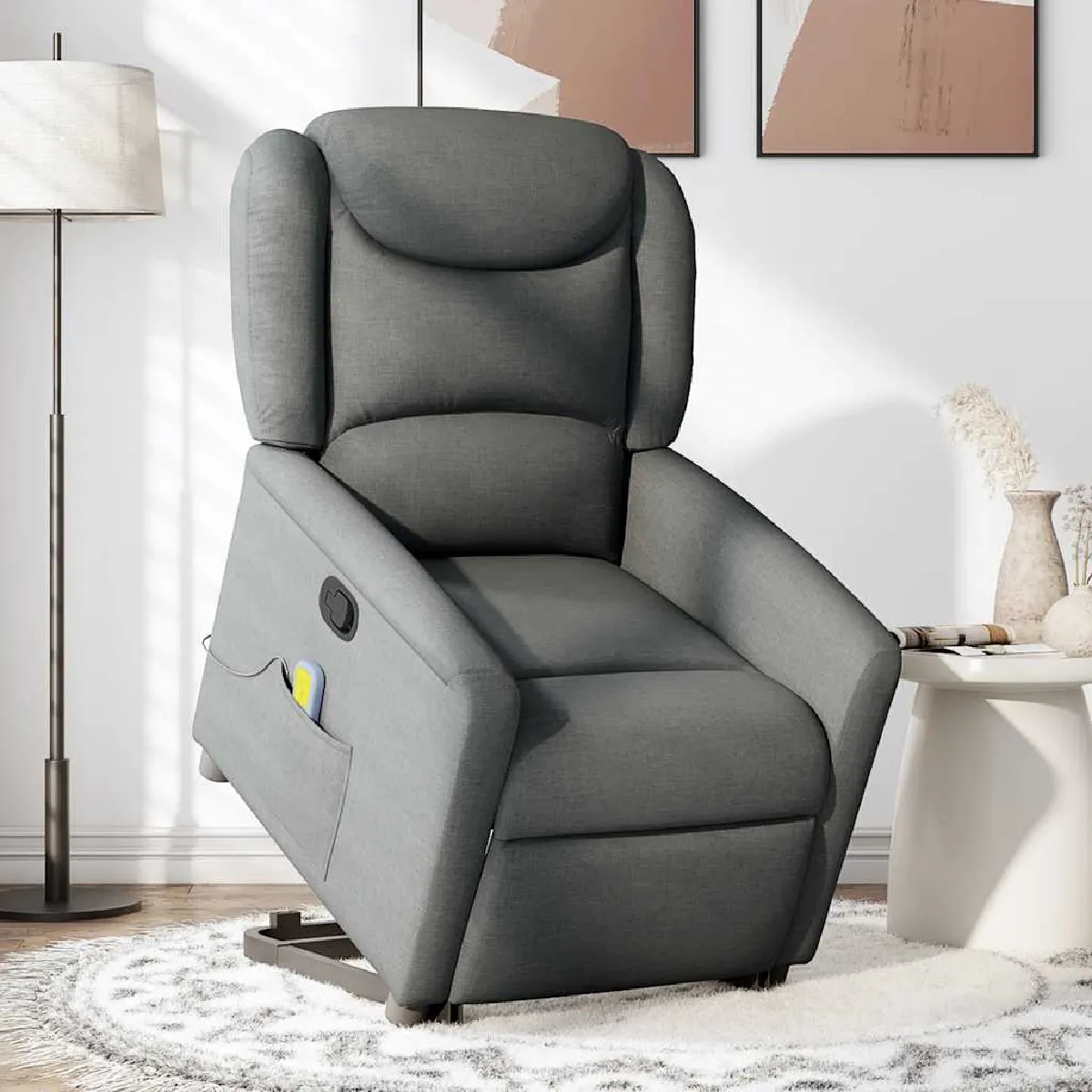 Non Communiqué Gris Vidaxl Fauteuil De Massage, Relaxation Tissu Foncé - Image 3